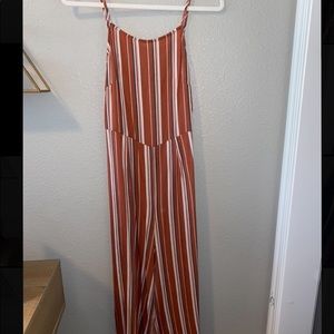 Orange Stripped Jumpsuit